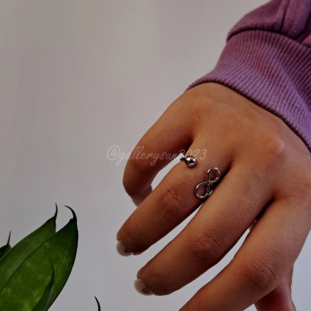پک 5 عددی انگشتر بیضی رادیوم نقره‌ای